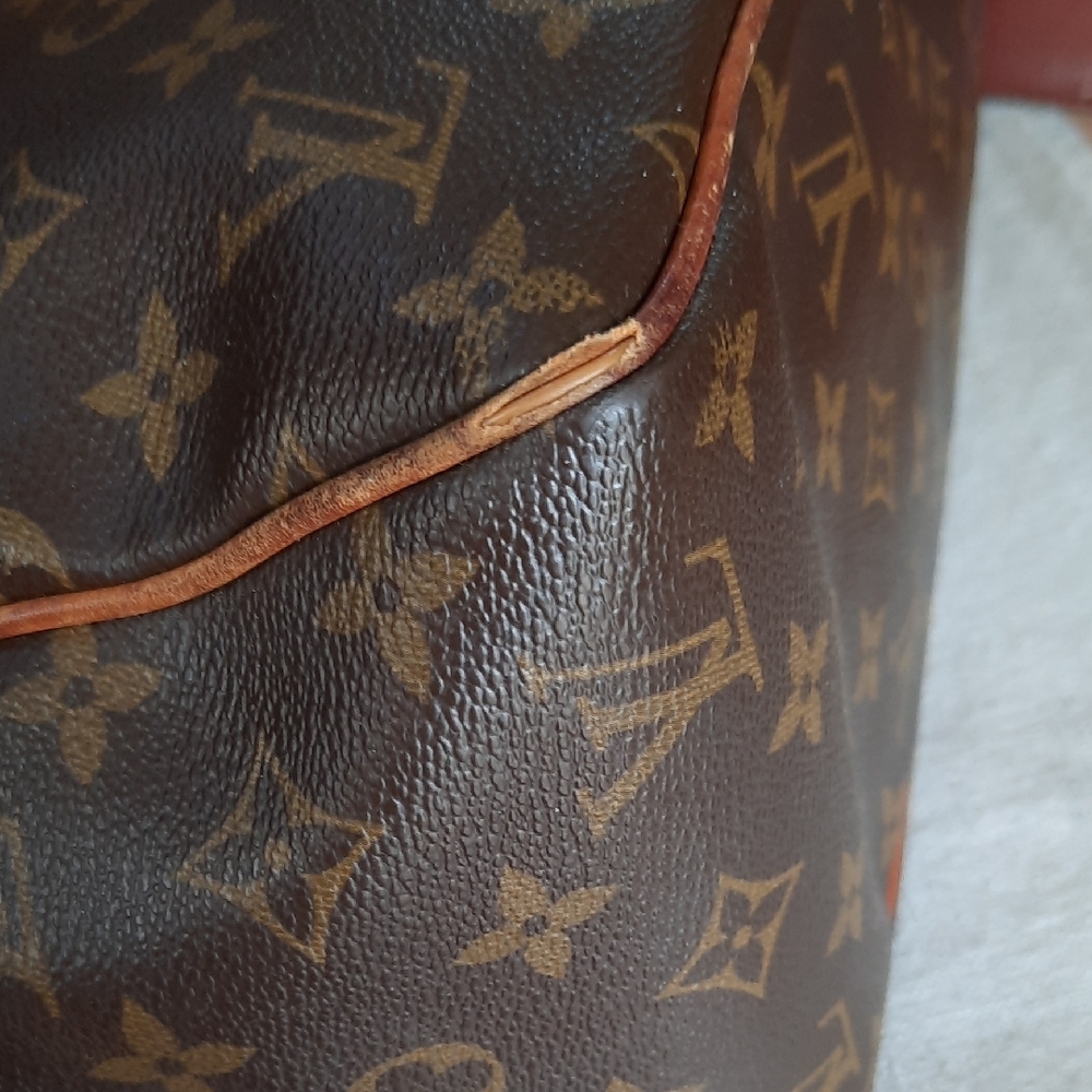 Louis Vuitton Brown Monogram Canvas Shoulder Tote with Leather Trim - Picture 5 of 16